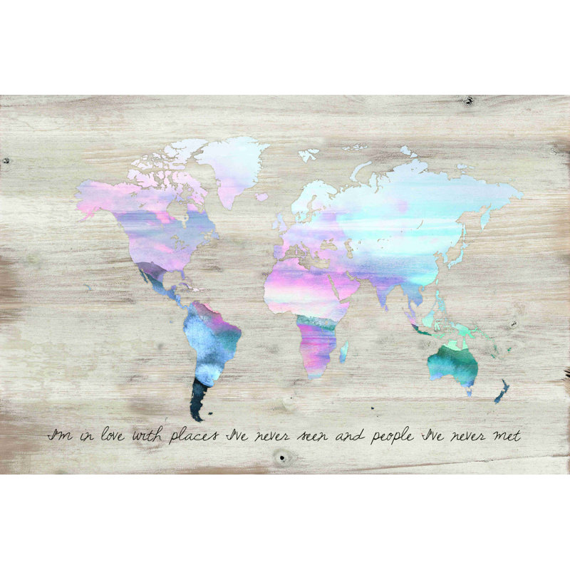 «Pattern Map Wood 10» - peinture sur toile tendue, H 8 po x l 12 po