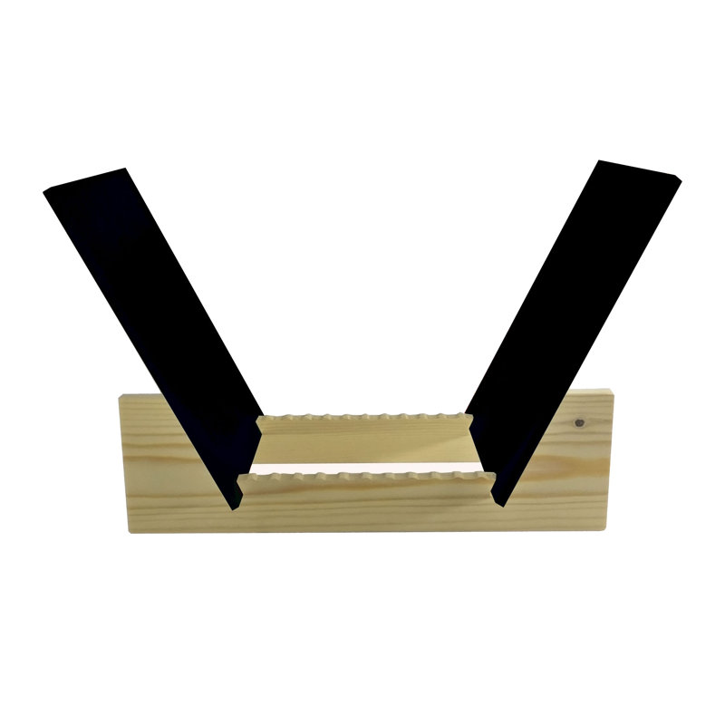 Vinyl Record Storage Album Display Holder LP Organizer Tabletop LP Stand Pine Base, Black, 7" H x 7" W x 13.75" D
