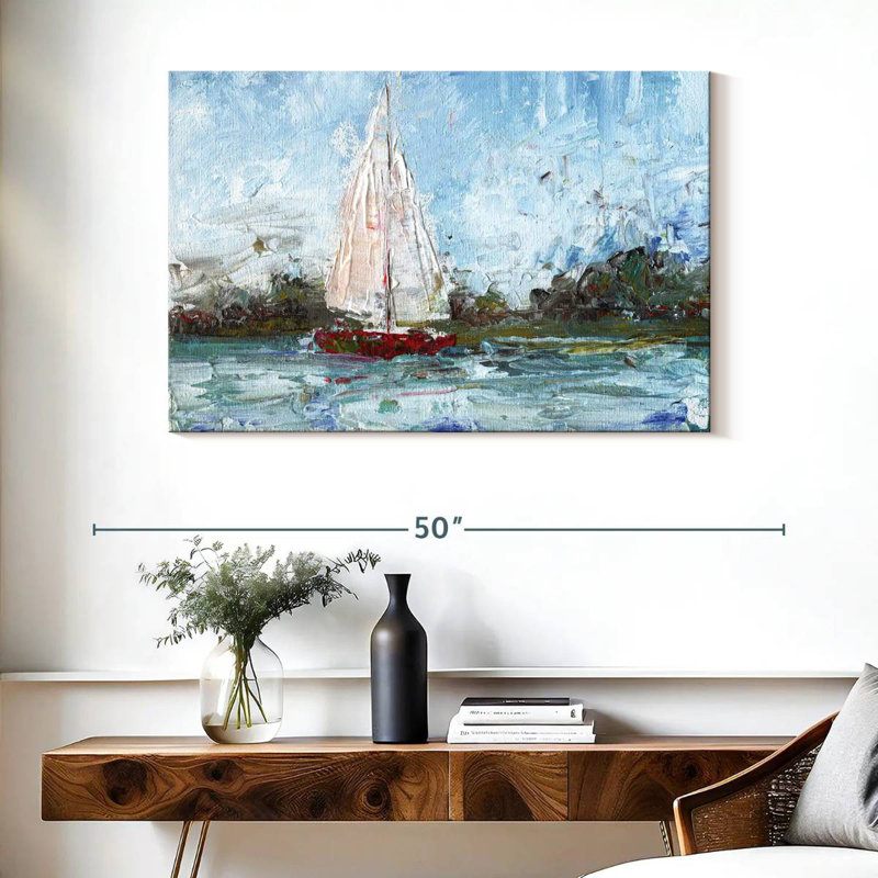 Mehar Here We Go A Sailing, 26" H x 39" W