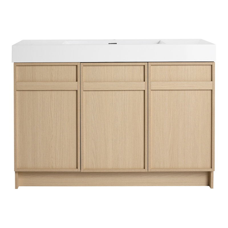 Meuble-lavabo autoportant avec lavabo en résine