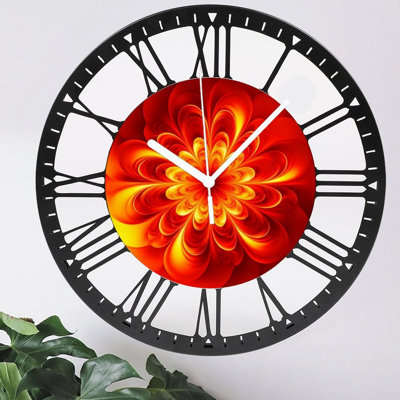 Horloge murale ronde en fer 10 po avec mouvement à quartz silencieux, chiffres romains, impression UV