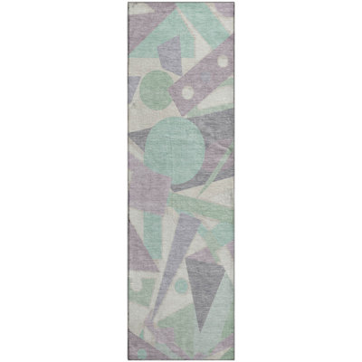Premium Machine Washable Mehara AMF1693 Geometric Rug