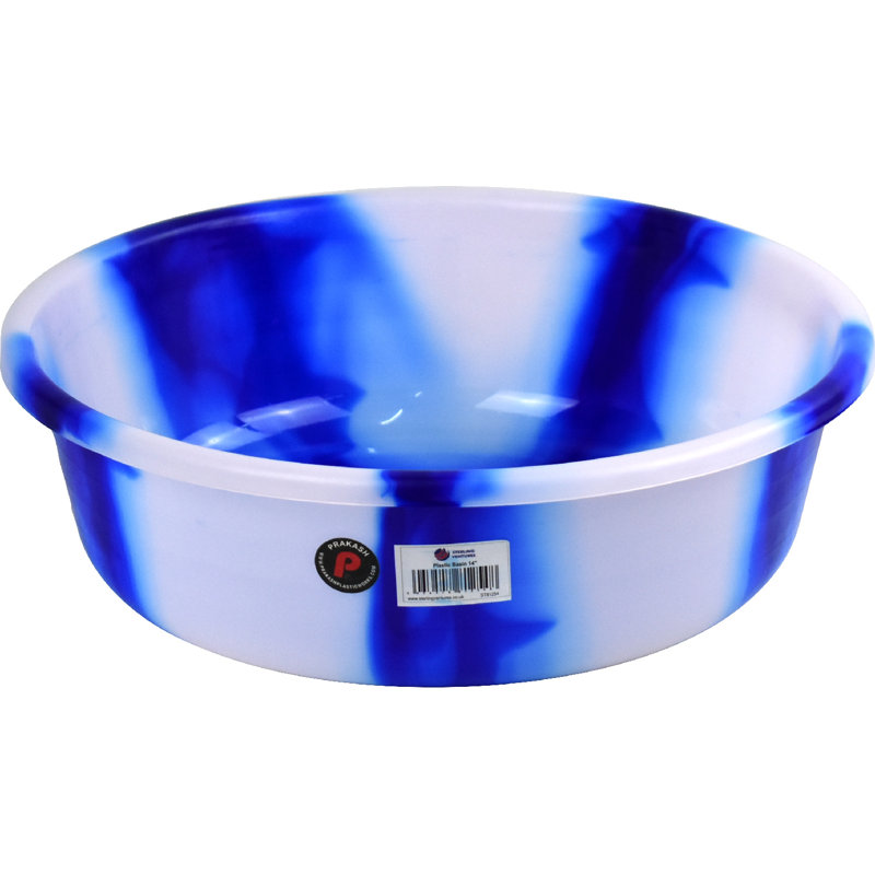 Tie-Dye Colour Plastic Round Wash Basin14", Green