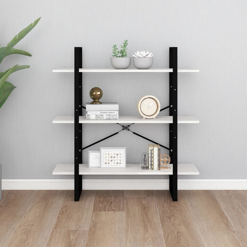 Haoxin Bookcase, 105cm H x 100cm W x 30cm D, White