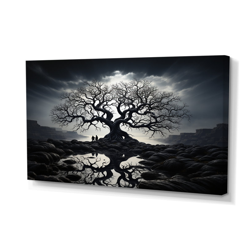 Arbre de contraste monochrome II - décoration murale florale