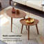 Table basse Mid-Century en chêne massif avec des hauteurs décalées pour les petits espaces, facile à assembler