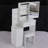 29.2" Small Space Left Bedside Cabinet Vanity Table + Cushioned Stool-941295022