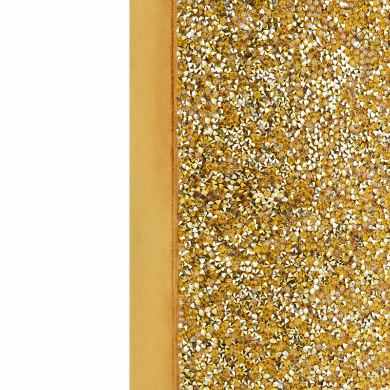 Sparkles Home Luminous Velvet Rhinestone Throw Pillow | Feather Insert | Home Décor Accent, Yellow, Square 20"