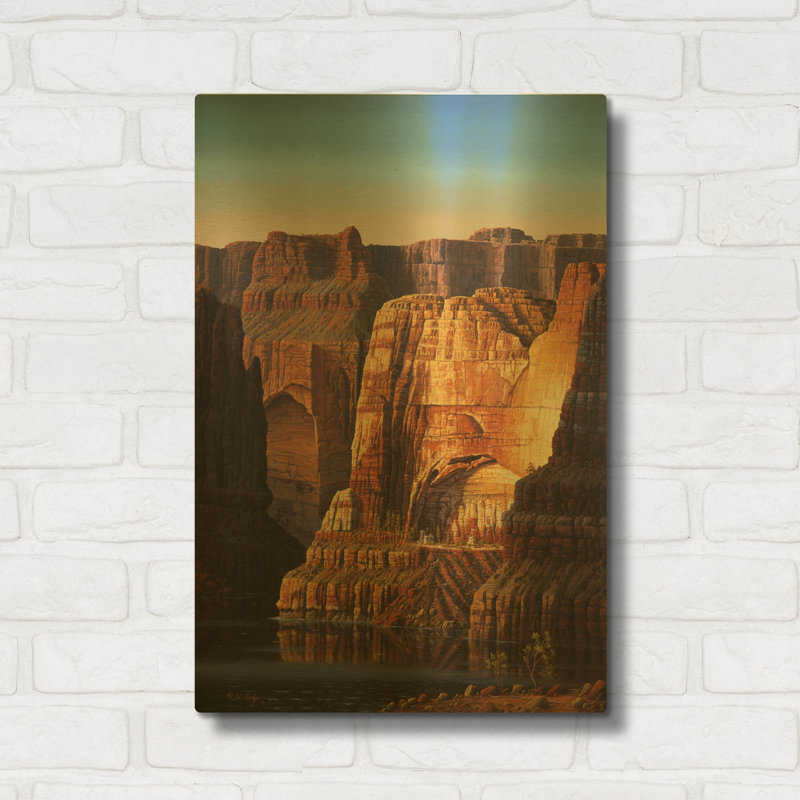 «Pure Sunny Day» par R. Hed, art mural en métal doré, 16 po x 24 po, 16 po x 24 po
