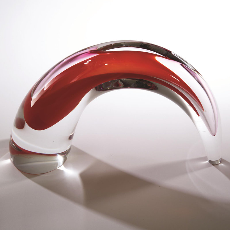 Comma Vase-Fire, Red