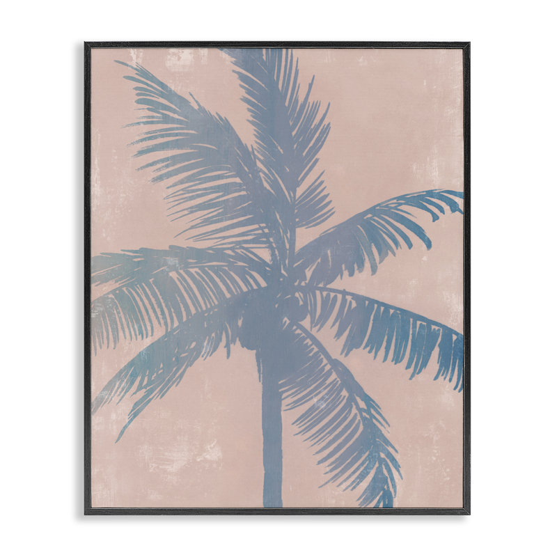 Giclée encadrée de palmier Tropical Haze, design par Ian C., H 14 po x l 11 po, Giclée encadrée noir minuit