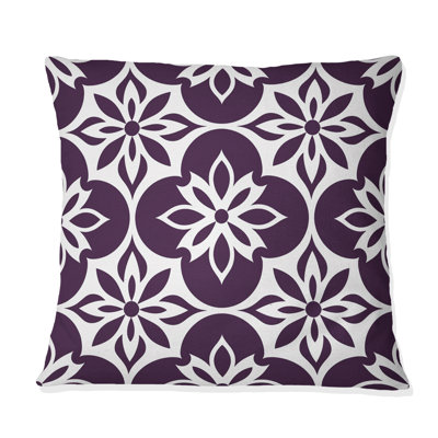 Coussin décoratif mauve et blanc Elegance X