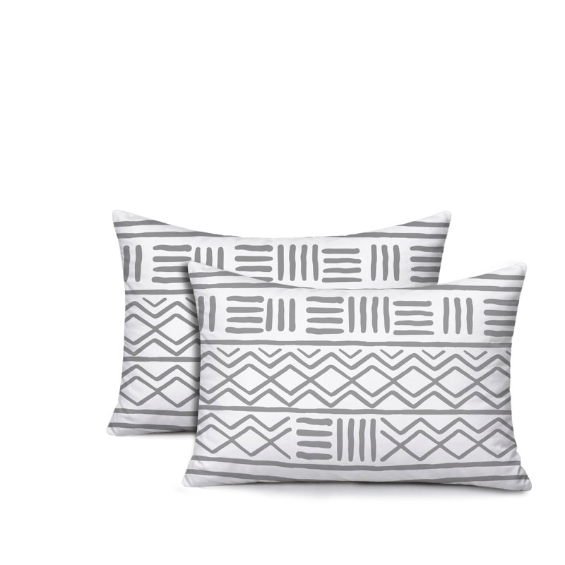 Ensemble de 2 coussins réversibles pour l'intérieur et l'extérieur Luva Tribal, 25 x 18, Gray