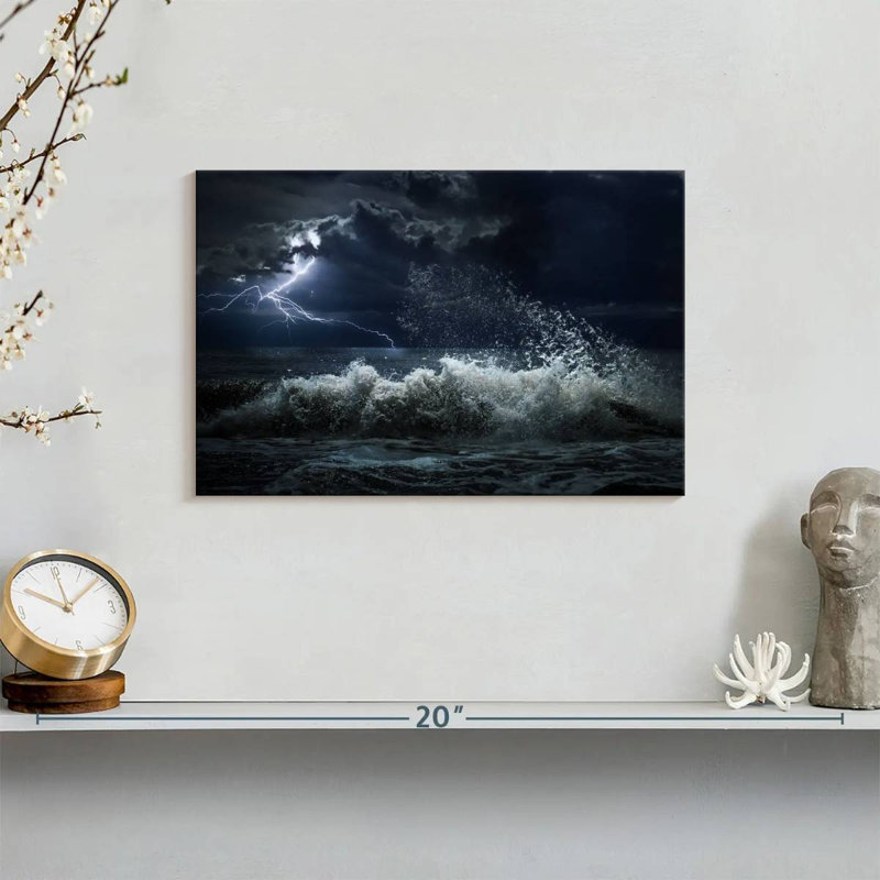 Gillard Seascape Lightning Storm, H 8 po x l 12 po