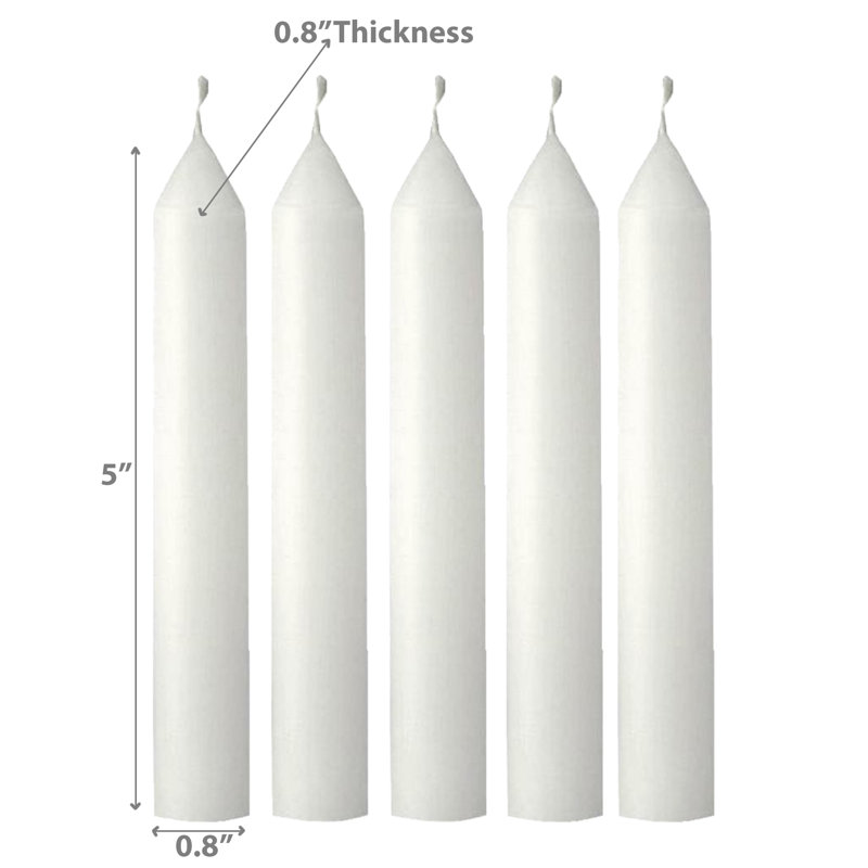 Paquet de 5 chandelles d'urgence blanches - ensemble de 4