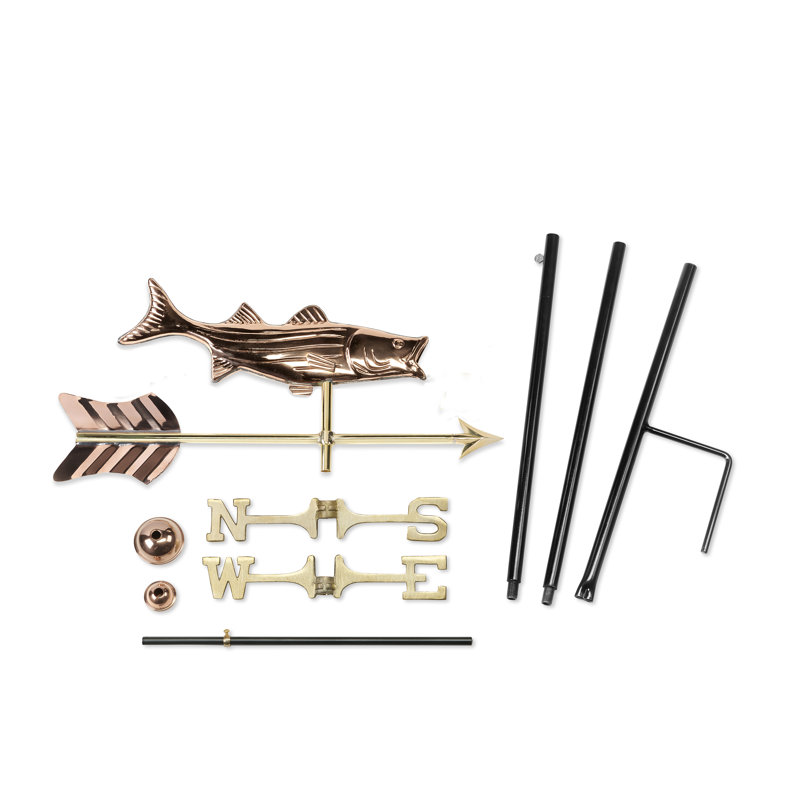 Bass avec girouette, Poteau de jardin