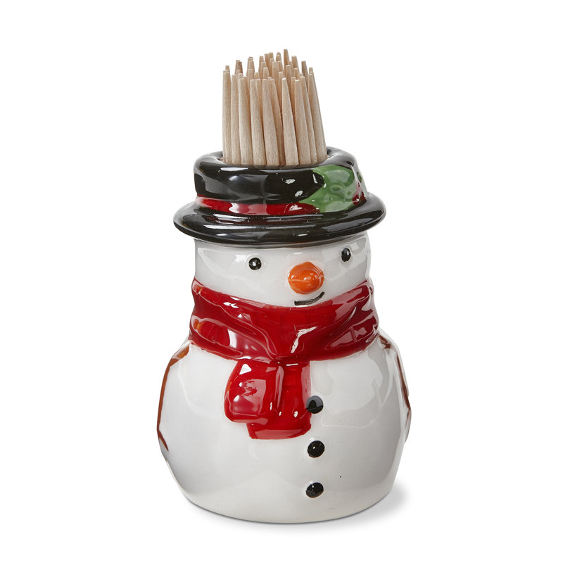Snowman Toothpick Holder Set