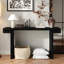 Table d'appoint de couloir noire patinée de 60 pouces, avec des détails et un design fonctionnel multi-espace de 59,85 pouces, parfait pour un décor d'inspiration rétro dans le salon