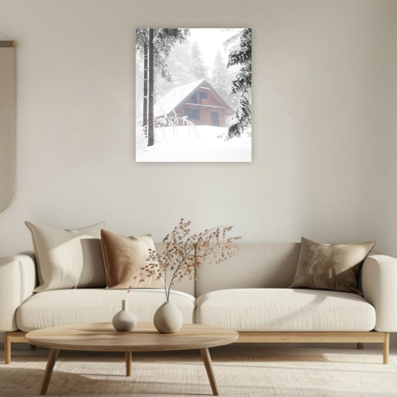 «Snow Scene Cabin», art mural 24 po x 36 po