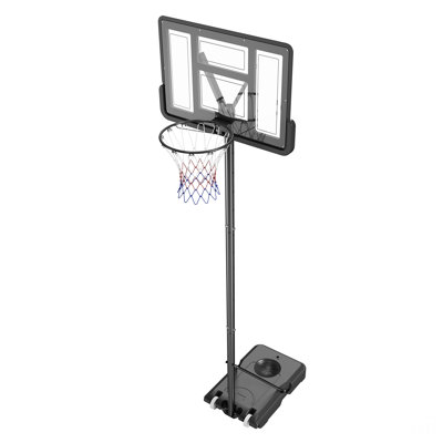 Basketball Hoop, 4-10 Ft Adjustable Height Portable Backboard System, 44 Inch Basketball Hoop & Goal, Kids & Adults Basketball Set With Wheels, Stand,