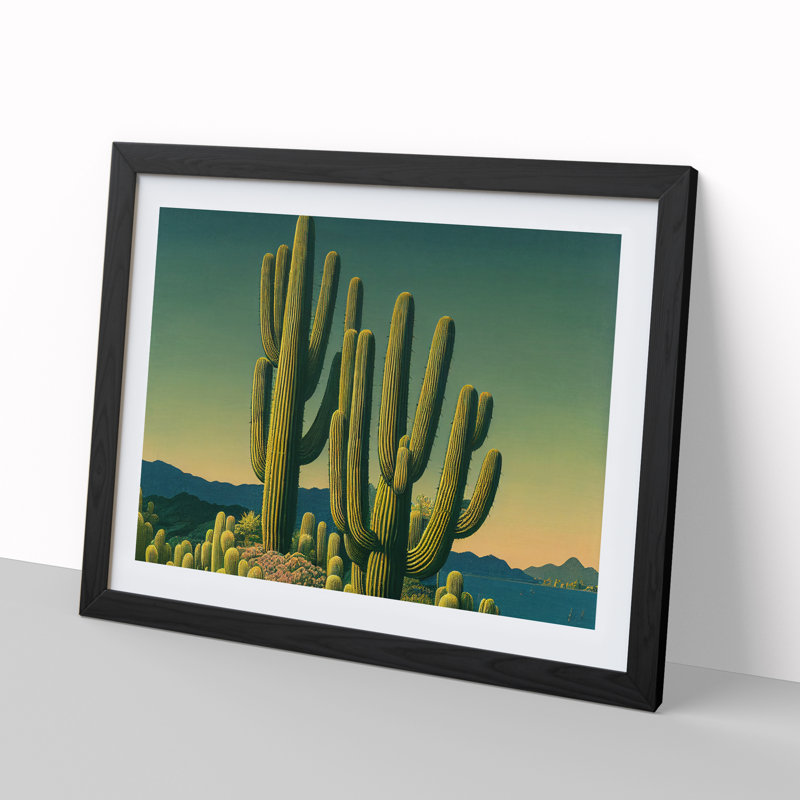 Wild Cactus - Framed Print, Black Framed, 46cm H x 64cm W x 2cm D
