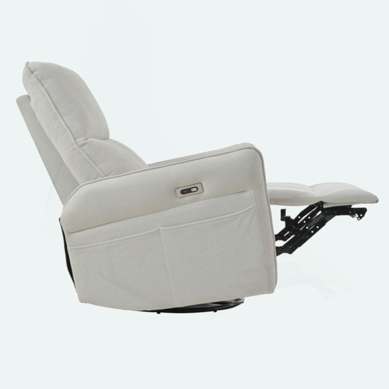 Aldo 270° Swivel Rocker Recliner with Adjustable Recline, Gris pâle 1, Courant