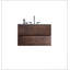 Meuble-lavabo mural en noyer de 30 po avec lavabo en céramique avec trois trous de robinet, grand meuble-lavabo flottant de rangement pour salle de bain moderne, lavabo une pièce sans drain, pré-assemblé