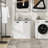 Two-Compartment Tilt-Out Laundry Sorter Cabinet-White