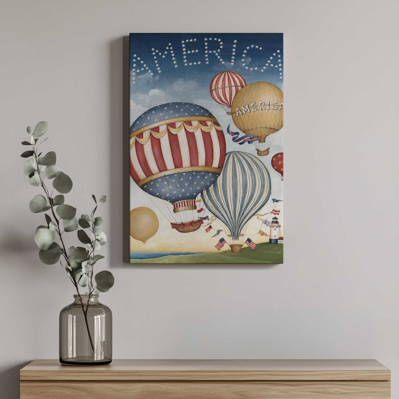 «Hot Air Ballons America» par David Carter Brown, reproduction d'art sur toile, H 16 po x l 12 po