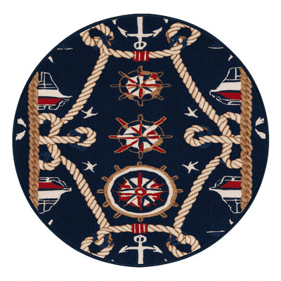Washable Marina elements Nautical Area Rug