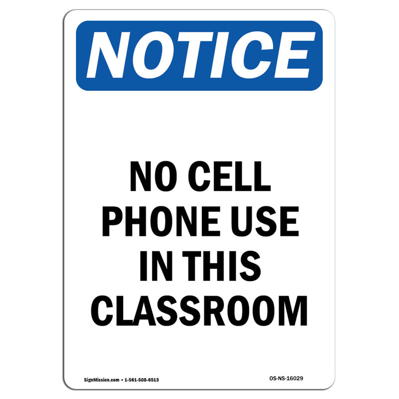 Aucune utilisation de téléphone portable dans cette classe