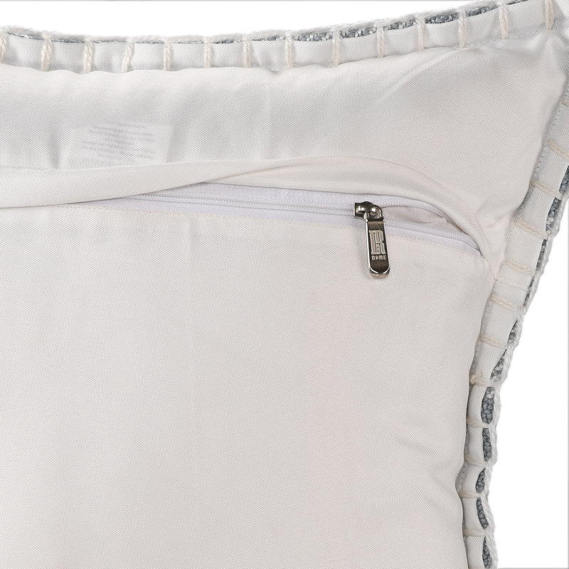 Housse de coussin Kjellfrid, Gris clair/Ivoire, polyester