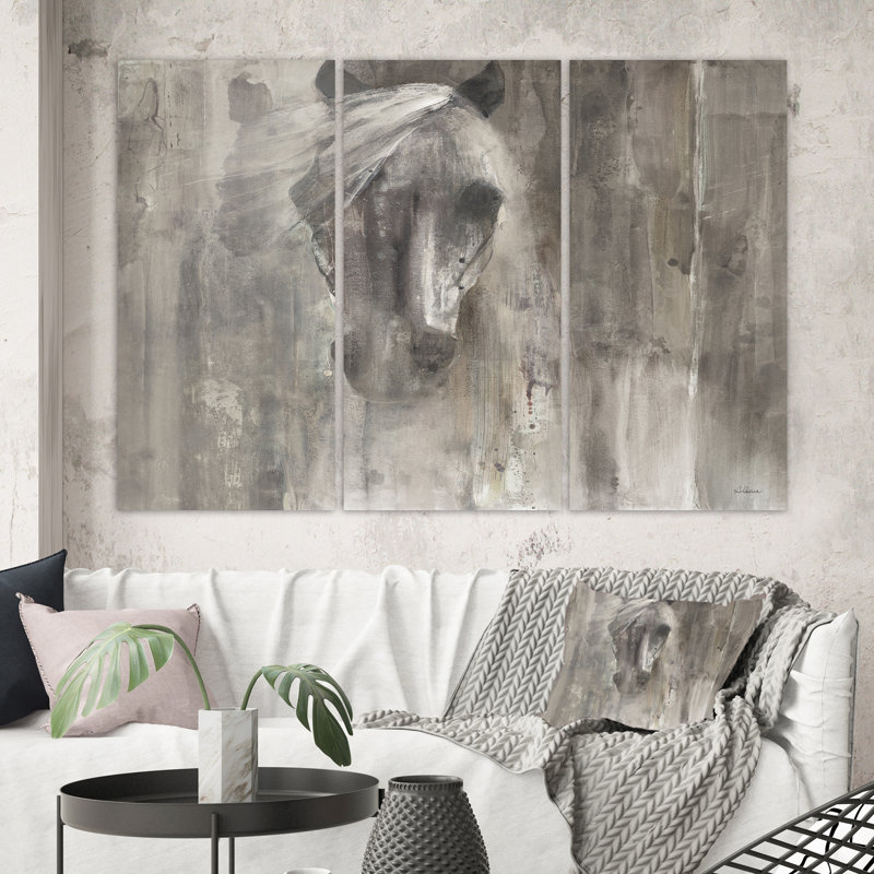 « campagnee cheval », reproduction d’image multi-pièces sur toile, H 32 po x l 48 po x P 1 po