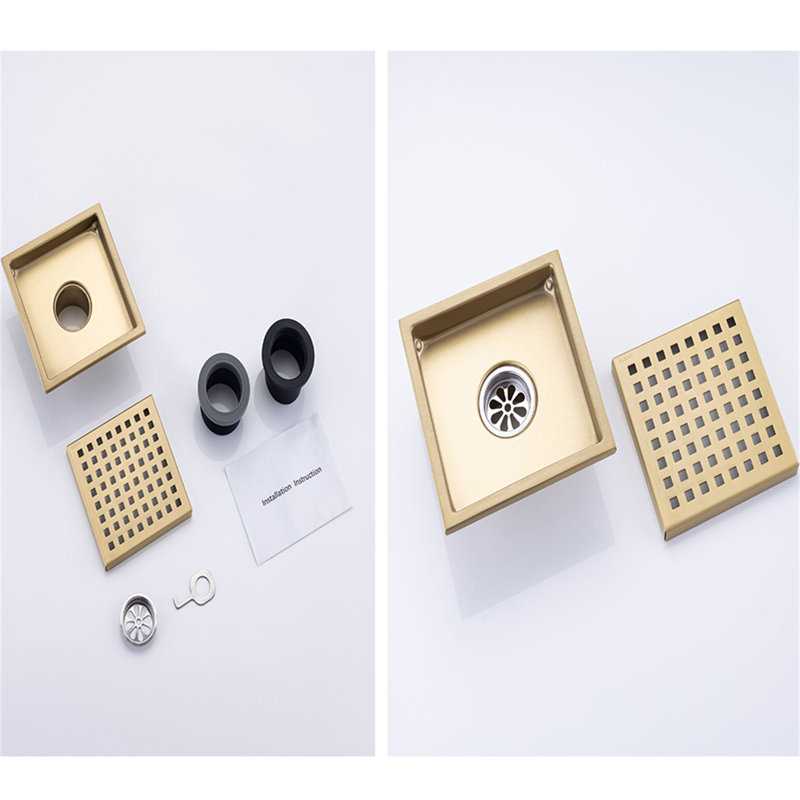 6'' W Grid, Brushed Gold