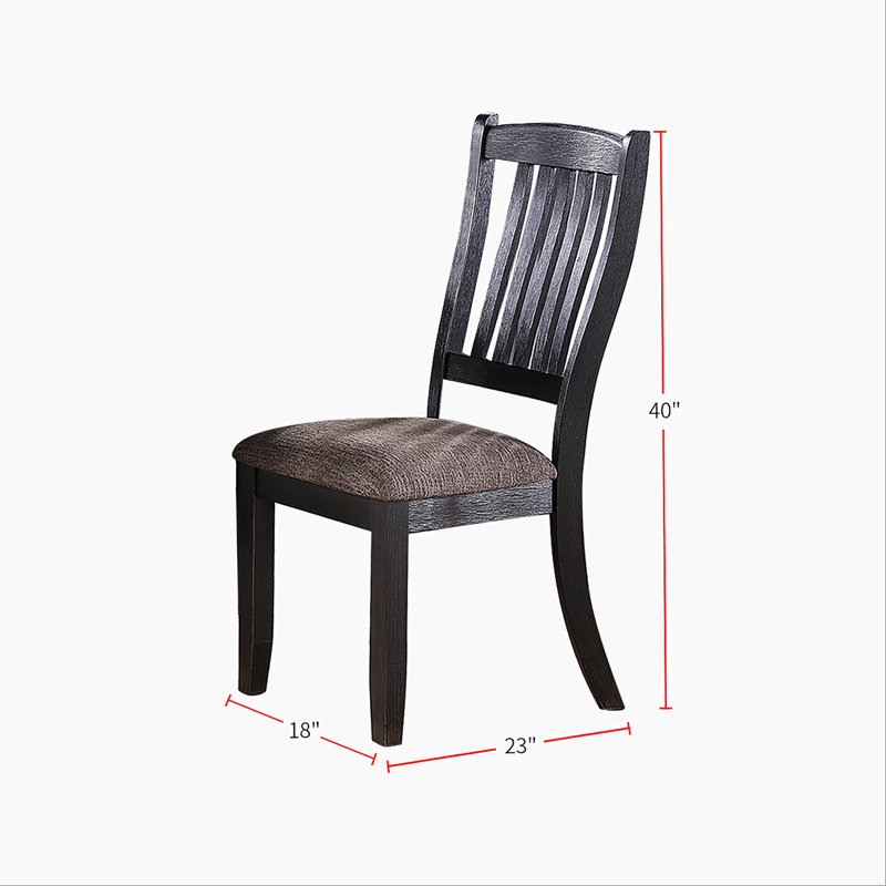 Chaises d'appoint rembourrées en tissu noir foncé (ensemble de 2)