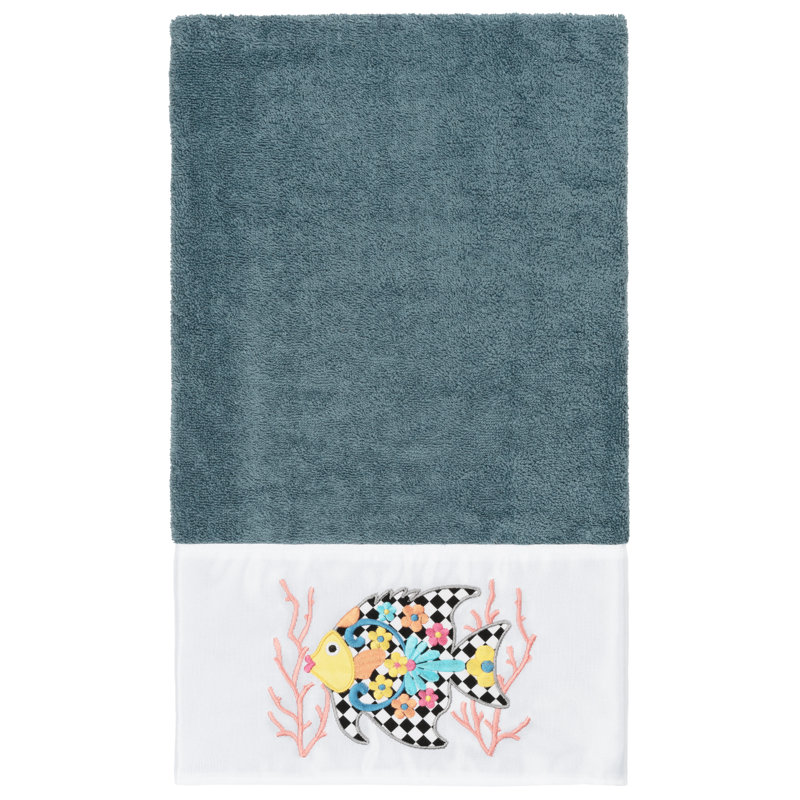 Serviette de bain en coton FELIZ, Bleu sarcelle