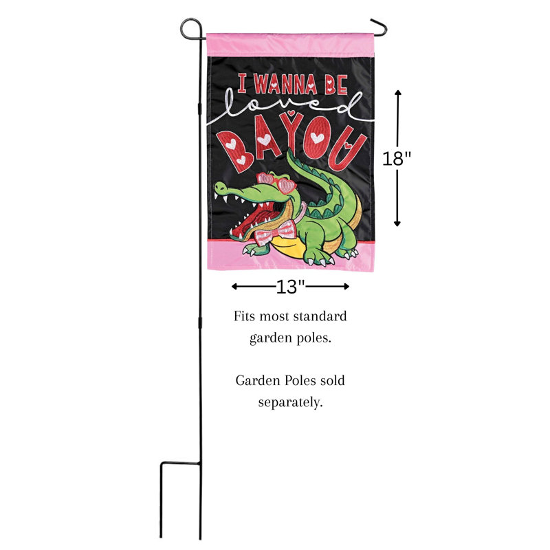 Drapeau alligator «I Wanna Be Loved», H 18 po x l 13 po