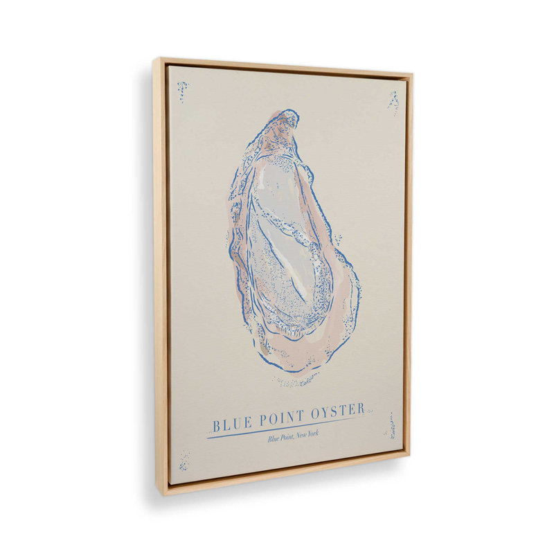 «Oyster Blue» par Garima Dhawan, reproduction d'art, H 32 po x l 24 po, Cadre flottant, Tanné
