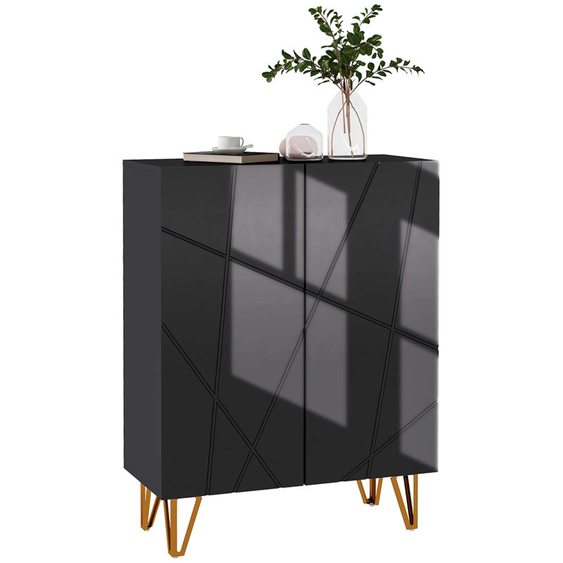 20 Pair Shoe Storage Cabinet, Black