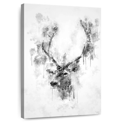 Brampt Elk Head Black And White