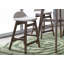 Ensemble de table de réunion Paulina pour 4 personnes avec chaises de comptoir rembourrées vertes-35444183