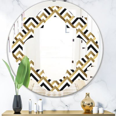 Quatrefoil Triangle Eclectic Frameless Bathroom Mirror
