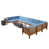 Teak Frame / Blue Cushion
