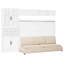 Lit mural blanc de taille double avec lit, tablettes et - Facile à ranger, peu encombrant pour les petits espaces d'appartements, le rangement-1357669282-1357669281