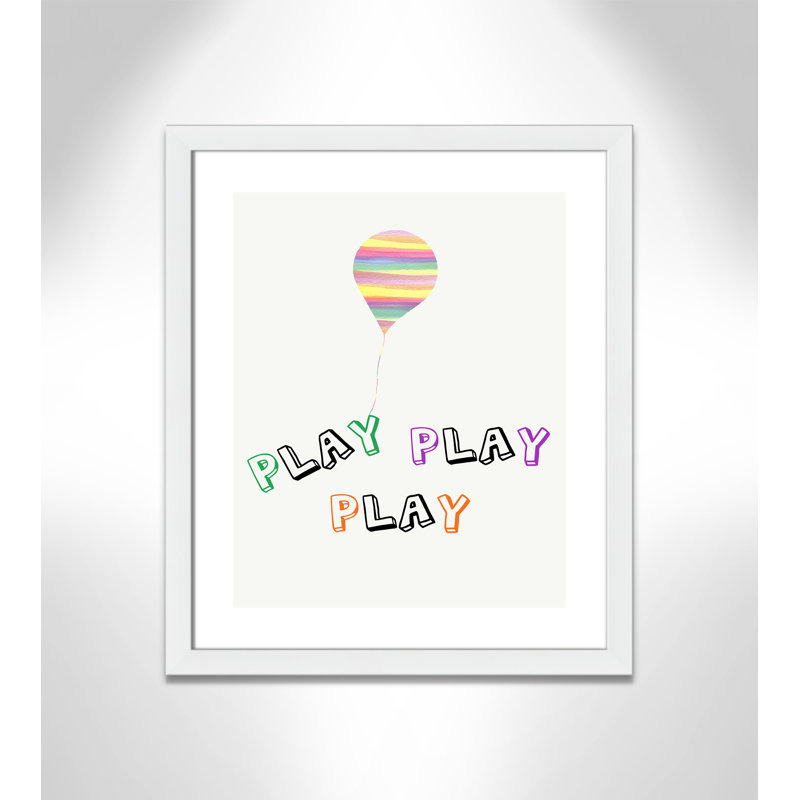 Play Play Play, impression sur papier, H 24,5 po x l 20,5 po x P 0,6 po, Encadré plat blanc
