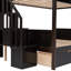 Lit superposé simple au-dessus d'un lit double avec rangement, escalier et 2 tiroirs - offre une expérience de sommeil confortable, des tablettes, des escaliers de rangement idéaux pour les familles-118036461