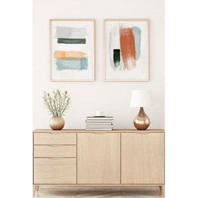 Élégantes peintures décoratives en panneau de fibres à densité moyenne (2 pièces) de 13,8 po x 19,7 po chacune | 100% panneau de fibres à densité moyenne avec une épaisseur de 0,1 pouce, cadre en bois massif à 100% avec une épaisseur de 1,0 pouce | Parfait pour le salon, la chambre à coucher et le bureau