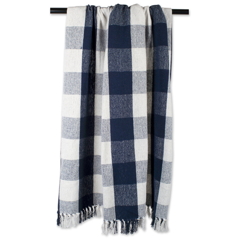 Hand Woven Throw Blanket, Navy