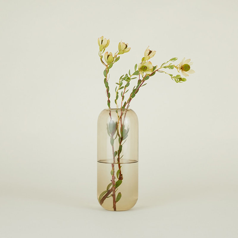 Vase de table Aurora, H 12,5 po x l 5 po x P 5 po, Fumée