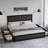 Industrial Platform Bed Frame With 4 Storage Drawers And Charge Station-1110589087-1082976034